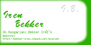 iren bekker business card